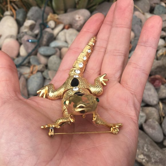 Brooch Vintage Retro Salamander Jewels Articulated - Picture 15 of 16